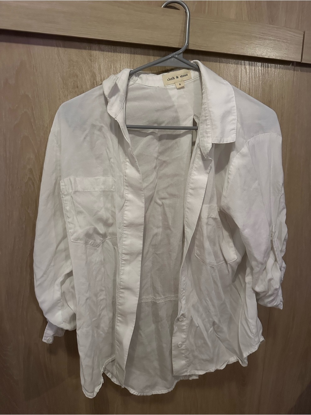 cloth & stone White Casual Button-Down Shirt
